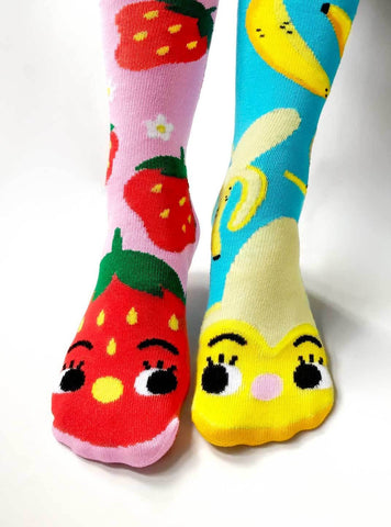 Strawberry & Banana | Adult Socks | Mismatched Fun Socks