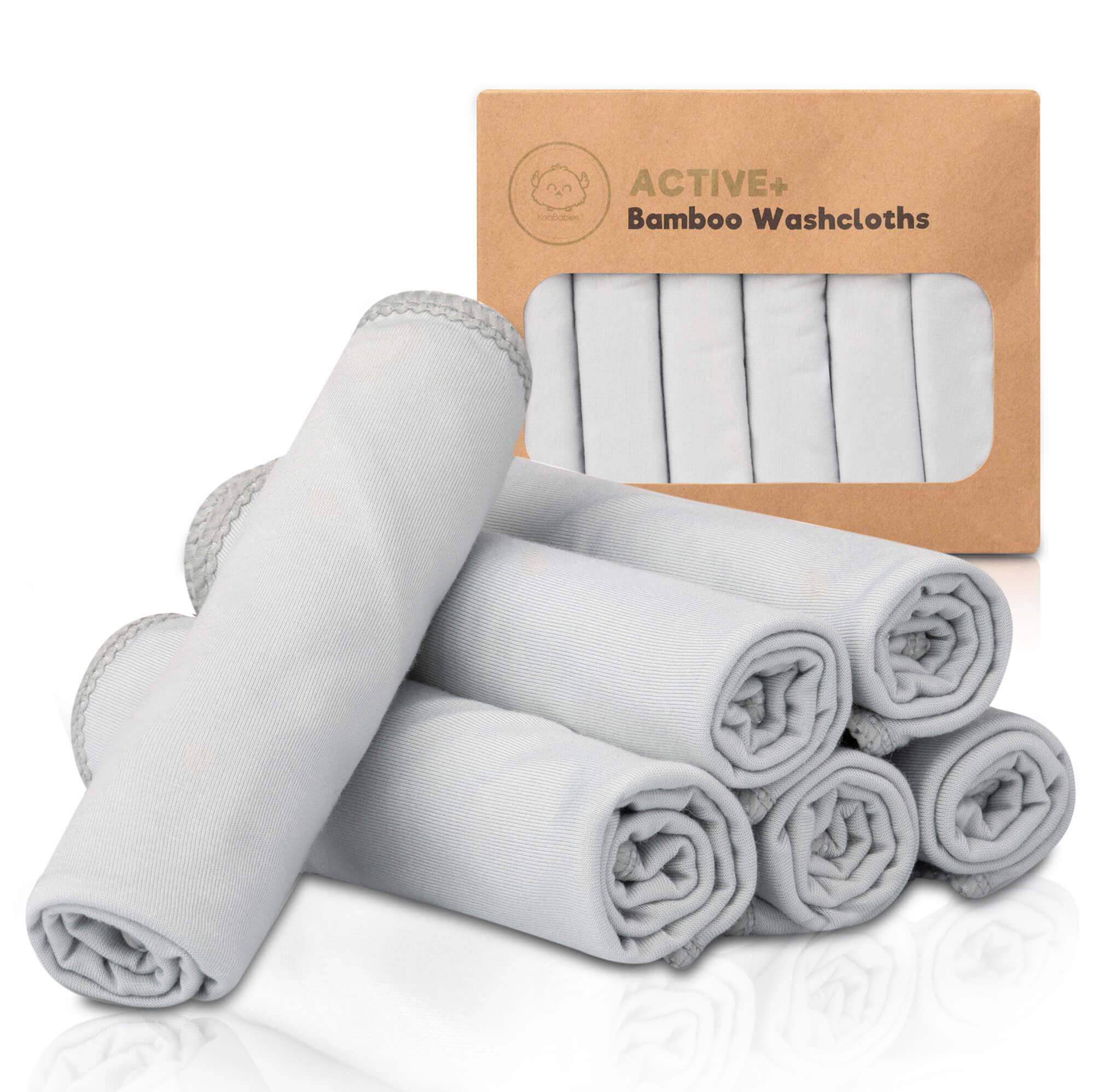 Active+ Bamboo Baby Washcloths (French Gray)