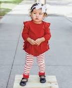 Red & White Footless Ruffle Tights